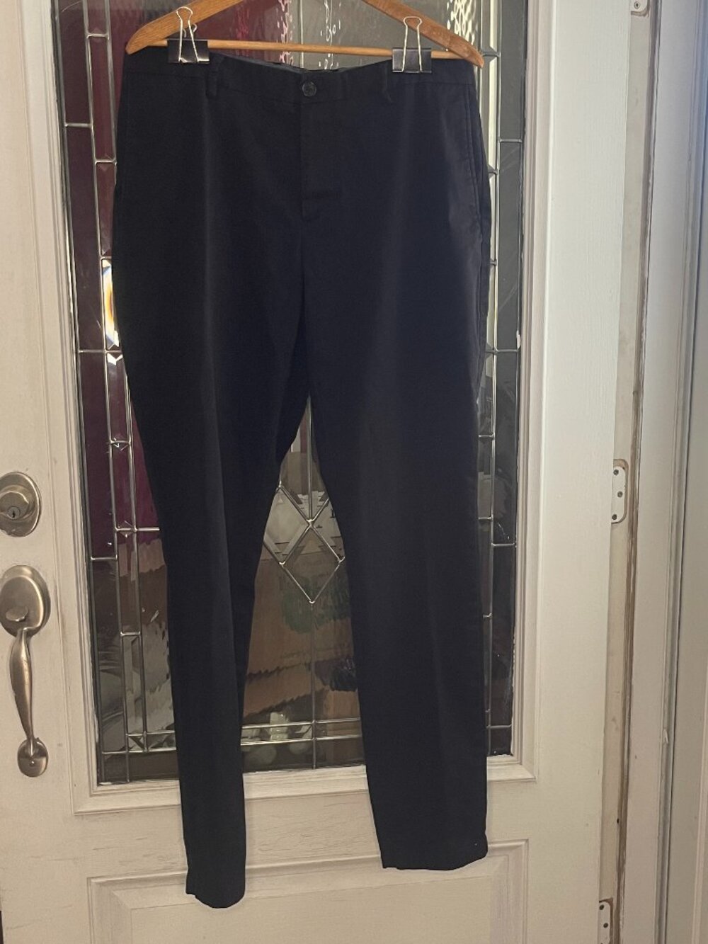 Old Navy Athletic Taper Pants Mens 36x36 Black Built-In Flex Stretch Trousers